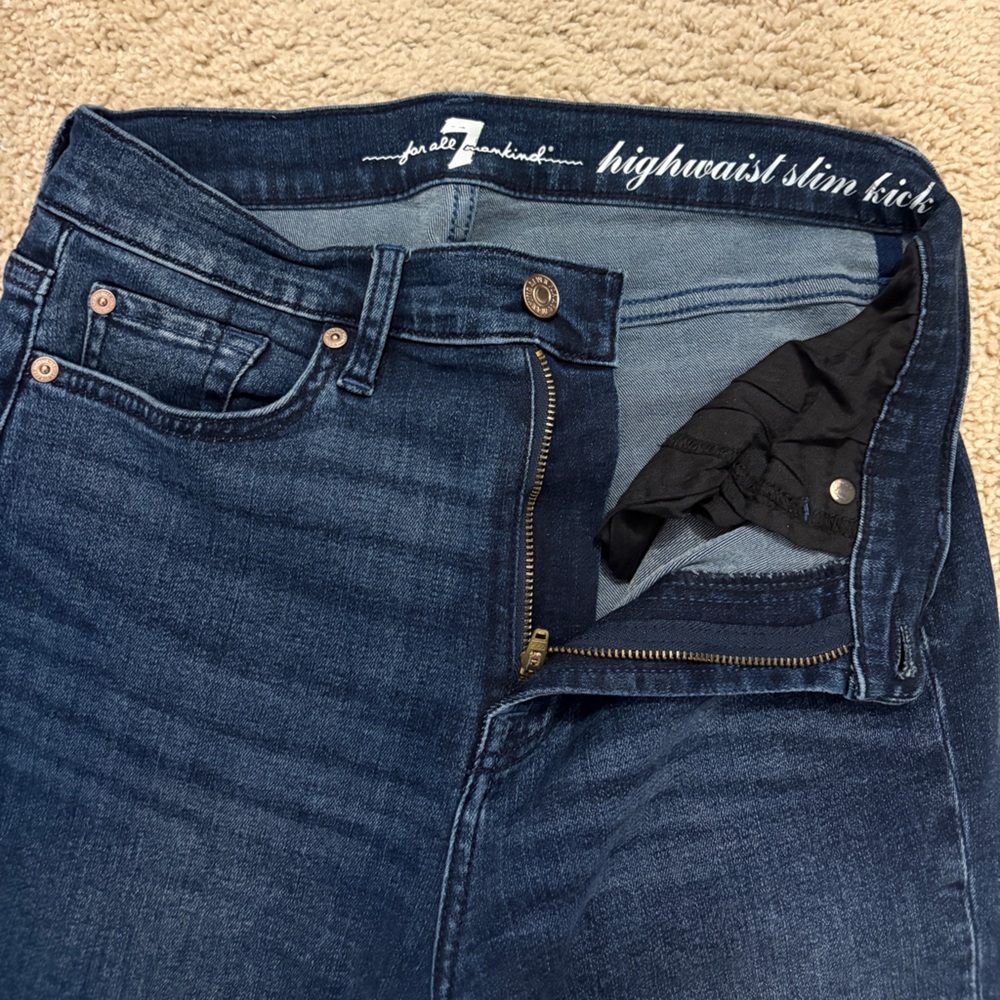 7 For All Mankind Dark Blue Ankle Jeans